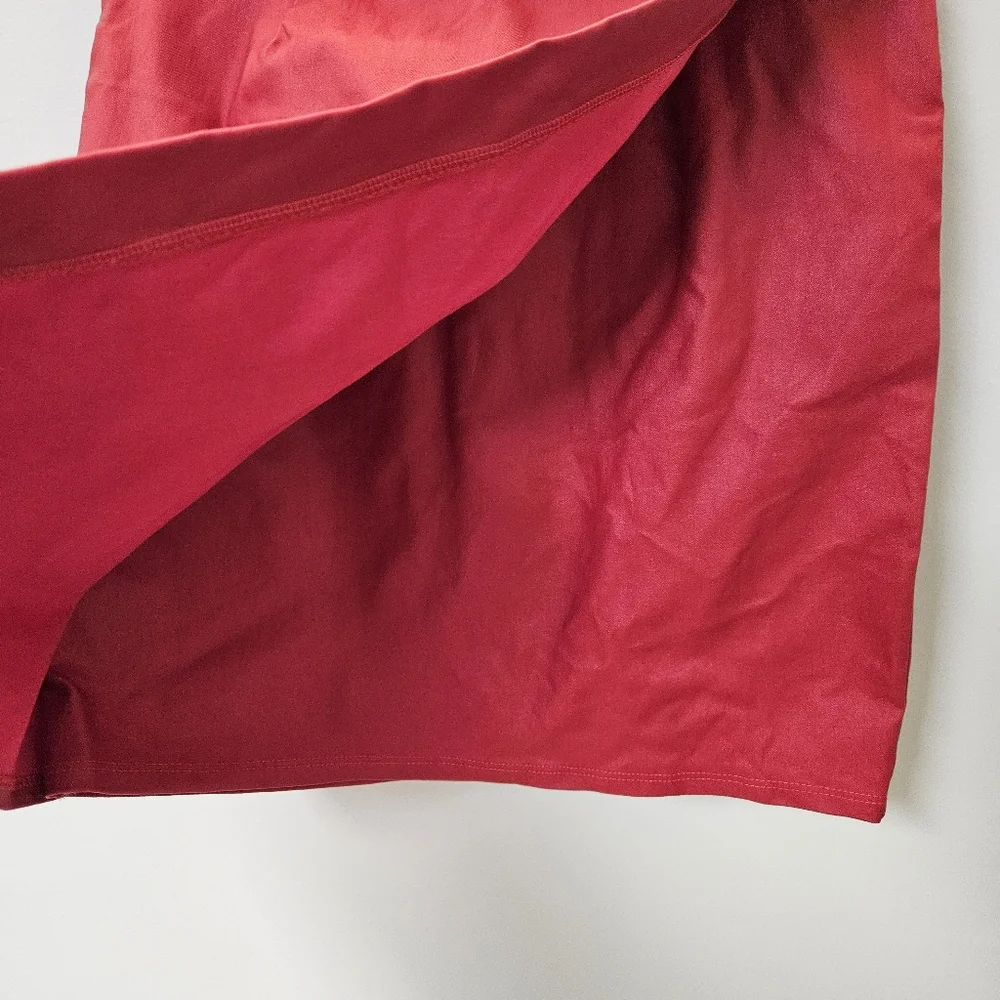 Elegant Red Wrap Skirt Women Size L - Picture 8 of 15